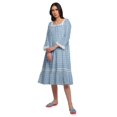 thumbnail image 4 of Moomaya Robe de Nuit en Coton à Manches Longues à Encolure Carrée Imprimée pour Femmes, 4 of 6