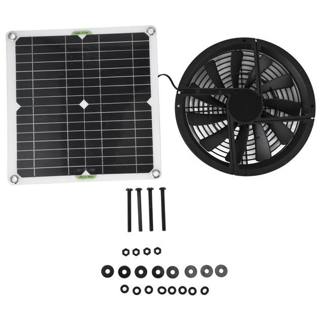 Solar Panel Fan Kit, Weatherproof Solar Powered Fan Solar Panel and High Speed Exhaust Fan DIY Cooling Ventilation Project for Chicken Coop, Greenhouse, Dog House