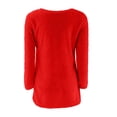thumbnail image 5 of Yuyuzo Women Sweaters Fuzzy Fleece Tops Long Sleeve Tops Crewneck Pullover Tops Basic Plus Size Blouses, 5 of 5