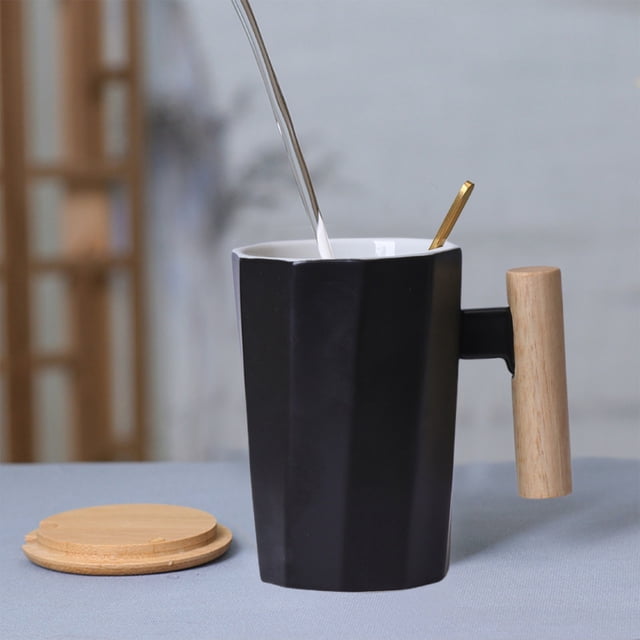 Chmadoxn Kitchen Gadgets, Kitchen Accessories, Kitchen Utensils, Kitchen Tool Wood Handle Ceramic Mug Office Mugs Holiday Event Gift Mugs Holiday Event Mugs