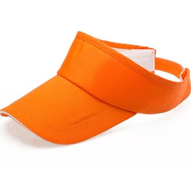 Penkiiy Mens Summer Quick-Dry Run Long Brim Empty Top Baseball Tennis Sun Hat Cap Visor Orange