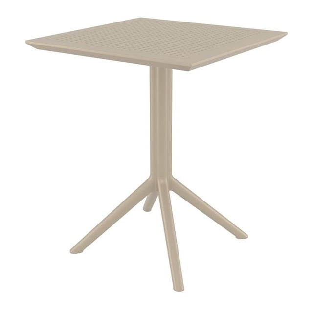 Compamia Sky Collection 24 inch Polypropylene Resin Outdoor Dining Table with Folding Top, Taupe (1 Count)