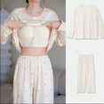 thumbnail image 2 of cfhntfmh Ensembles de Pyjamas pour Femmes avec Soutien-Gorge Intégré, Chemises de Nuit Décontractées à Manches Longues et Col Rond avec Pantalons Longs Doux, 2 of 4
