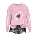 thumbnail image 2 of Meichang Chandail de Football pour Femmes, Coupe Ample, Manches Longues, Col Ras du Cou, Chandails Graphiques, Coupe Ample, Automne Hiver, Chandail à Enfiler Décontracté, Vêtements pour le Dimanche Jour de Match, 2 of 5