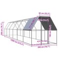 thumbnail image 4 of vidaXL Outdoor Chicken Cage 2x12x2 m Galvanised Steel, 4 of 4