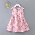 thumbnail image 2 of Pisexur Robe Fille Été Imprimé Floral Robe à Volants Sans Manches Ample Plissée Midi 1-6 Ans, 2 of 4