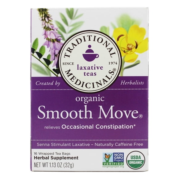 Traditional Medicinals - Organic Smooth Move Herbal Tea Original with Senna - 16 Tea Bags