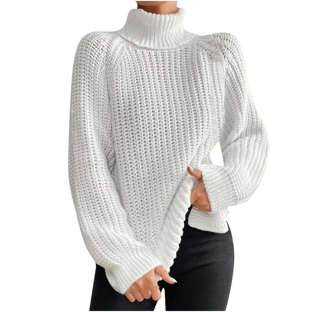 Yuyuzo Womens Winter Fall Sweater Solid Color Turtleneck Cable Knit Long Sleeve Sweaters Pullover Tops