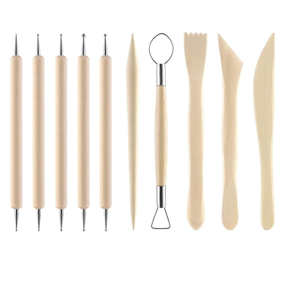Suyin pour Poterie Sculpture Ensemble d'Outils en Argile 1*(10 Pcs) Meilleur Choix Stylets à Pois Confortables Faciles à Utiliser Outils en Argile