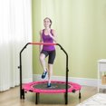 thumbnail image 2 of Soozier Trampoline de Rebond 40 Pouces pour Adulte avec Poignée Ajustable, Rose, 2 of 10