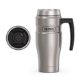 thumbnail image 1 of Thermos Tasse de Voyage en Acier Inoxydable King 16 Onces avec Poignée, Acier Mat, Gris, 1 of 1