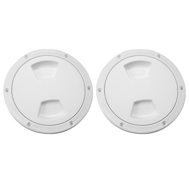 Unique Bargains 2pcs 5' Bateau Inspection Plate-Forme Hachure Marine Ronde Inspection Hachure Plate-Forme W / Couvercle Détachable Étanche à l'Eau Blanc