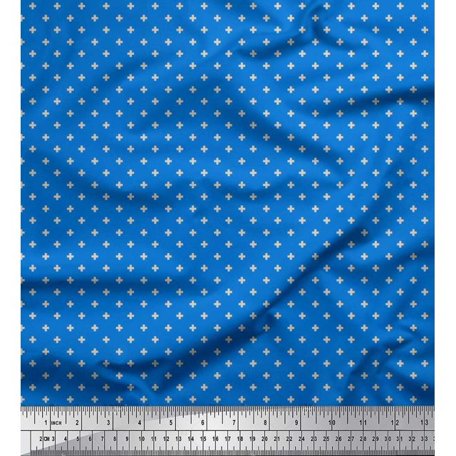 Soimoi Velvet Fabric Plus Sign Shirting Decor Fabric Printed Yard 58 Inch Wide