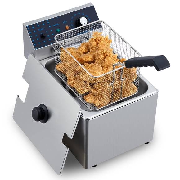 GloryStar Friteuse Électrique Compacte, Capacité de 8,5 Qt, Acier Inoxydable avec Panier, Convient à la Maison, au Restaurant Ou au Camion-Restaurant
