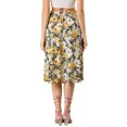 thumbnail image 3 of INSPIRE CHIC Jupe Trapèze à Fleurs pour Femme, Taille Haute, Ourlet Fendu, 3 of 5
