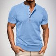 thumbnail image 2 of Besolor Men's Short Sleeve Shirts Summer Classic Button up Basic Tee Shirt Casual Crew Neck Athletic Tops, 2 of 7