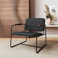 thumbnail image 2 of Manhattan Comfort Fauteuil d'Appoint Bas en Cuir PU 2.0 Noir Whythe, 2 of 3