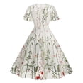 thumbnail image 4 of Robe d'Été pour Femmes 2024 Mode Grande Taille Robe de Soirée Brodée Manches Courtes Col Ras du Cou Robe Rabais de 50 % Liquidation!, 4 of 6