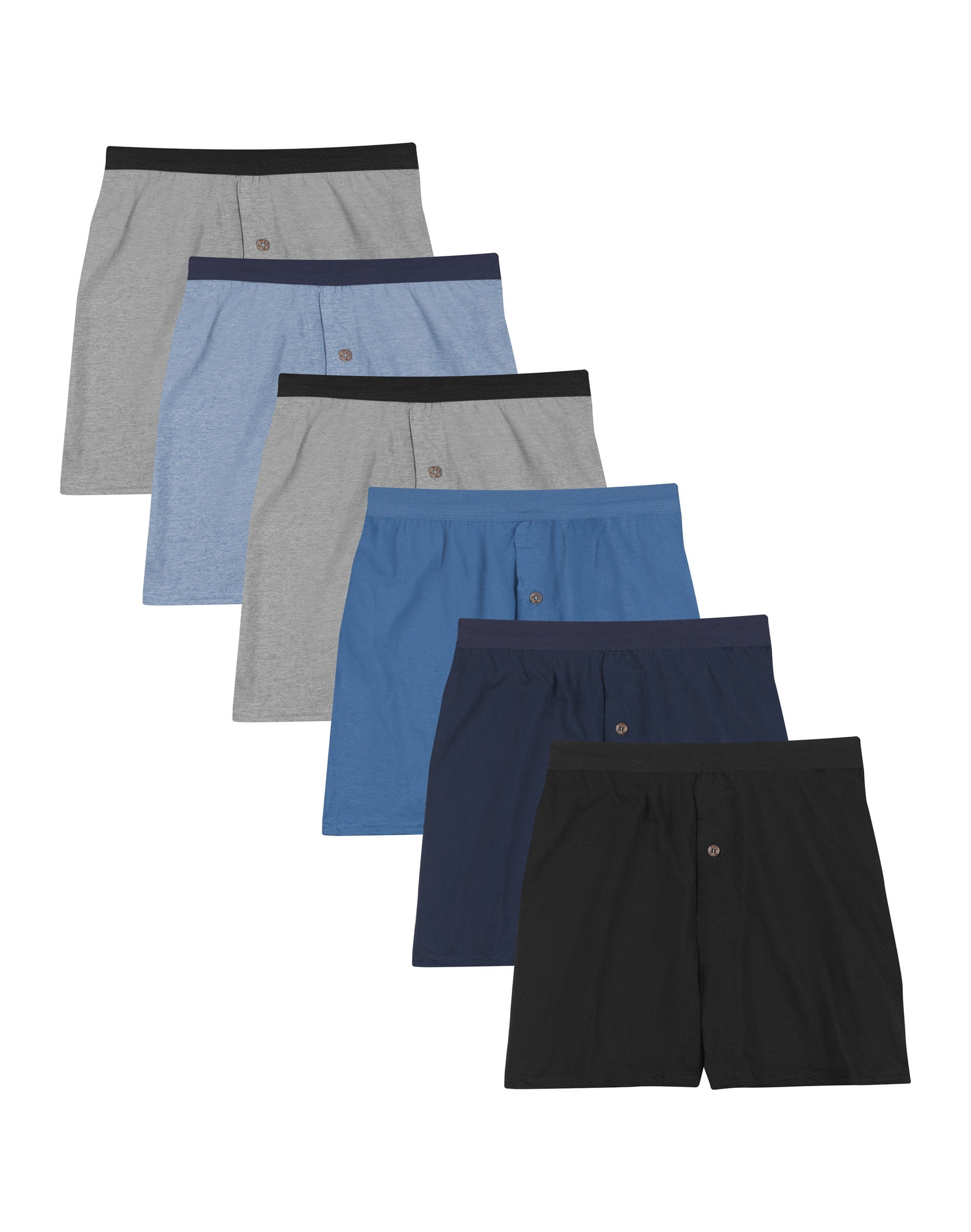 Hanes Mens ComfortSoft Knit Boxers 6-Pack, XL, Assorted