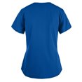 thumbnail image 1 of Heliisoer Women Short Tops Working Sleeve V-neck Uniform Solid Color Pocket Blouse, 1 of 4