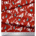 thumbnail image 2 of Soimoi polyester Crepe Fabric Leaves,Floral & Rabbit Animal Print Fabric by the Yard 52 Inch Wide, 2 of 3