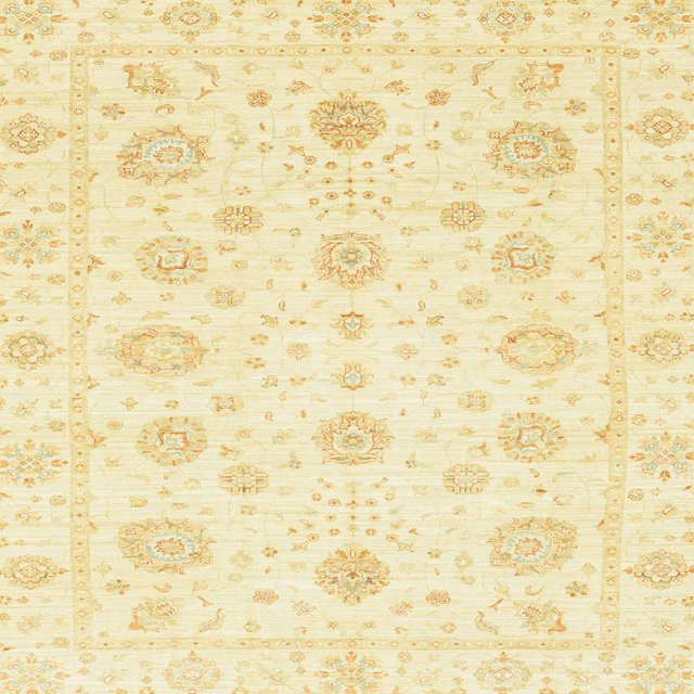Ahgly Company Indoor Square Abstract Mustard Yellow Oriental Area Rugs, 4' Square