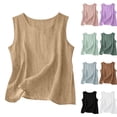 thumbnail image 1 of HVOBTTY Débardeur Basique pour Femmes d'Été Confortable Sport Doux Uni à Col Rond Ample Sans Manches Léger Polyvalent Quotidien Bleu Pâle,TTTG, 1 of 4