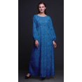 thumbnail image 2 of Bimba Robe Maxi d'Été Décontractée pour Femmes en Georgette Mousse à Imprimé de Feuilles de Cari, Longue, Taille Élastique - Moyen, 2 of 5