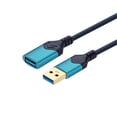 thumbnail image 1 of USB 3.0 Extension Cable 15FT, ROFAY USB A Male to Female Cord Extender Durable Braided High Data Transfer Compatible with Printer, USB Keyboard, Flash/Hard Drive, Blue, 1 of 6