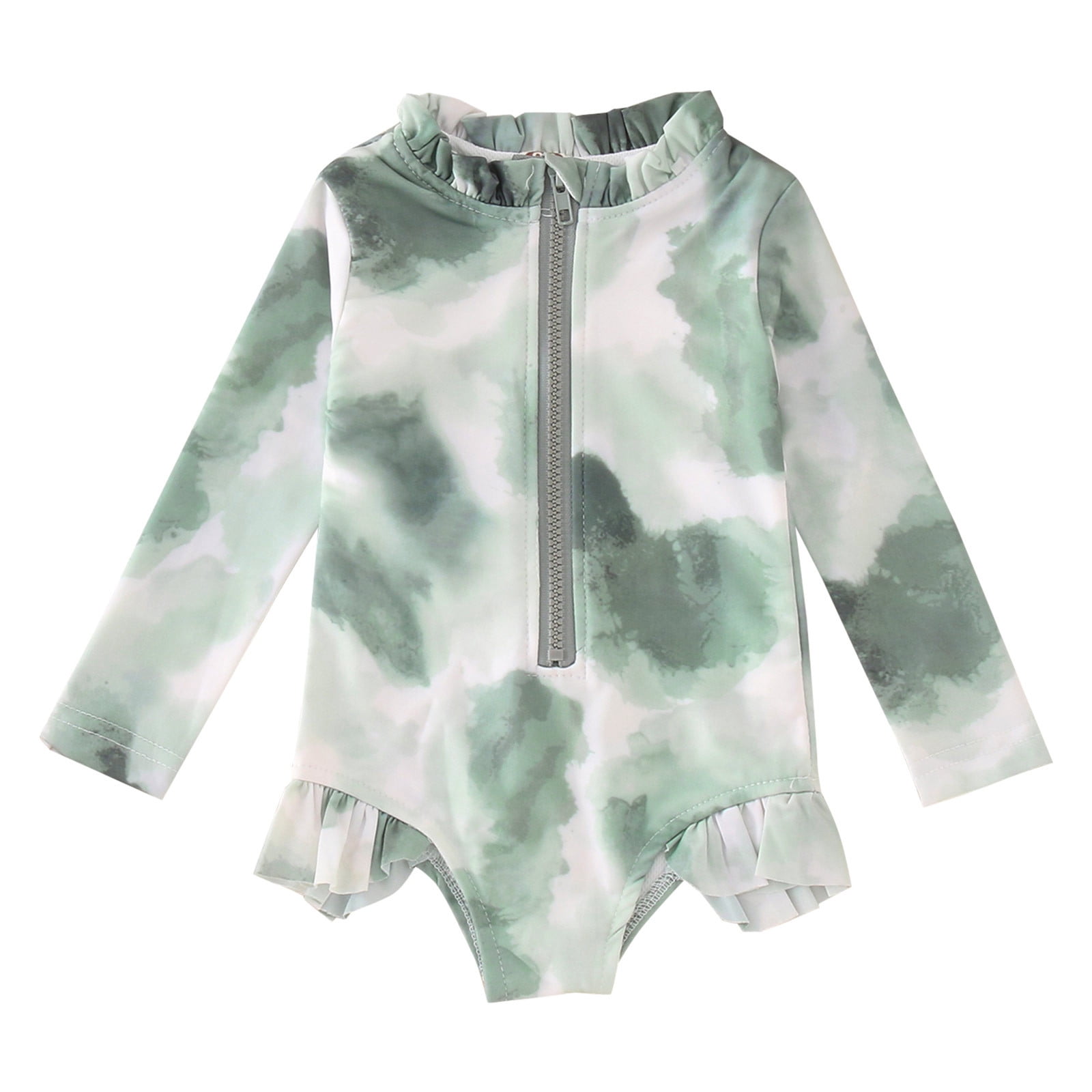 Toddler Girl Rash Guard Swimming Bathing Suit Summer Sun Protection Long Sleeve Toddler Girls Bathing Suits 18-24 Months