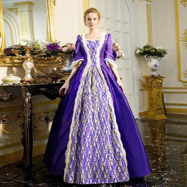 UPPADA Costumes Gothiques pour Femmes Robes Victoriennes à Manches Longues Robe Corset Grande Taille Robe Maxi Fluide Robe de Fête Robe Cocktail Robe de Mascarade à Lacets Jolies Robes de Bal Soldes de Liquidation