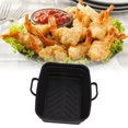 thumbnail image 4 of Fryer Liner, No BAP Rectangular Handle Silicone Fryer Basket 2 Pcs  For Cooking Black,Brown, 4 of 8
