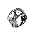thumbnail image 4 of Steel Fashion Ethnic Style Ring Decoration Simple Elegant Couples Round Rings Jewelry Couple Dressing Accessory for Party Daily Size 12, 4 of 8