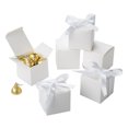 thumbnail image 1 of AWELL White Gift Candy Box Bulk 2x2x2 inches with White Ribbon Party Favor Box,Pack of 50, 1 of 4