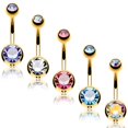 thumbnail image 4 of BodyJ4You 15PCS Professional Piercing Kit Goldtone Steel 14G Double CZ Belly Navel Ring Body Piercing Set, 4 of 6