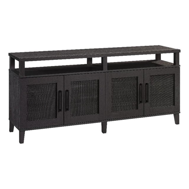 Sauder Tiffin Line Engineered Wood Entertainment Credenza in Raven Oak Finish