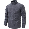 thumbnail image 2 of LIaqionyy Chandail pour Hommes Grande Taille Col Rond Tricot Manches Longues Hauts Chauds Automne Hiver Chandails, 2 of 4