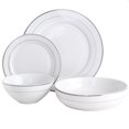 thumbnail image 3 of Meritage Classy 16 Peice Dinnerware Set, Double Bowl and Platinum Bands, 3 of 3