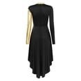 thumbnail image 2 of RUNQHUI Robe de Danse Or Métallique pour Femmes Robe d'Église Jupe de Culte Noire TG, 2 of 7