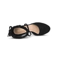 thumbnail image 4 of BLISSFUL STEP Escarpins pour Femmes Talons Blocs Plateforme à Brides à Lacets Escarpins Noirs 10, 4 of 7