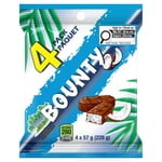 BOUNTY, Coconut Barres de chocolat au lait, 4 Conditionnement en pleine grandeur, 228 g