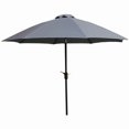 thumbnail image 1 of Four Seasons Courtyard 9 Foot Crank Lift Auto Tilt Patio Umbrella, Gray, 1 of 5