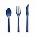 thumbnail image 3 of Party Essentials Ensemble Combiné de Couverts en Plastique Rigide Offerts en 15 Couleurs, Bleu Royal, 68 Réglages de Table, 3 of 4