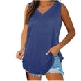 thumbnail image 2 of Womens Tank Tops V-Neck Basic Casual Flowy Summer Sleeveless T-Shirt, 2 of 8