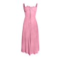 thumbnail image 4 of 2025 Robe d'Été Confortable Ample à Col Montant pour Femmes Couleur Unie à Manches Courtes Robe Grande Taille pour Femmes Robe Longue Décontractée, 4 of 5