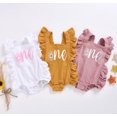 thumbnail image 3 of Baby Girls Summer Fashion Sunflower Printed Jumpsuits Newborn Ruffles Sleeveless Open Crotch Romper, 3 of 3