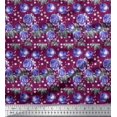 thumbnail image 1 of Soimoi Tissu en Rayonne Carré, Feuilles & Roses Imprimé Floral 1 Yard 42 Pouces de Large, 1 of 1