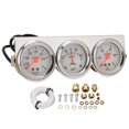 thumbnail image 2 of Triple Gauge Kit, Durable AMP Oil Pressure Water Temp Meter White Dial 52mm  For Most 12v Vehicles, 2 of 8