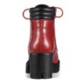 thumbnail image 2 of BLISSFUL STEP Women's Boot Rounded Toe Side Zip Combat Block Heel Ankle Boots Red 7, 2 of 8