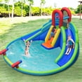 thumbnail image 3 of Costway Inflatable Bounce House Water Splash Pool Dual Slide Climbing Wall, 3 of 10